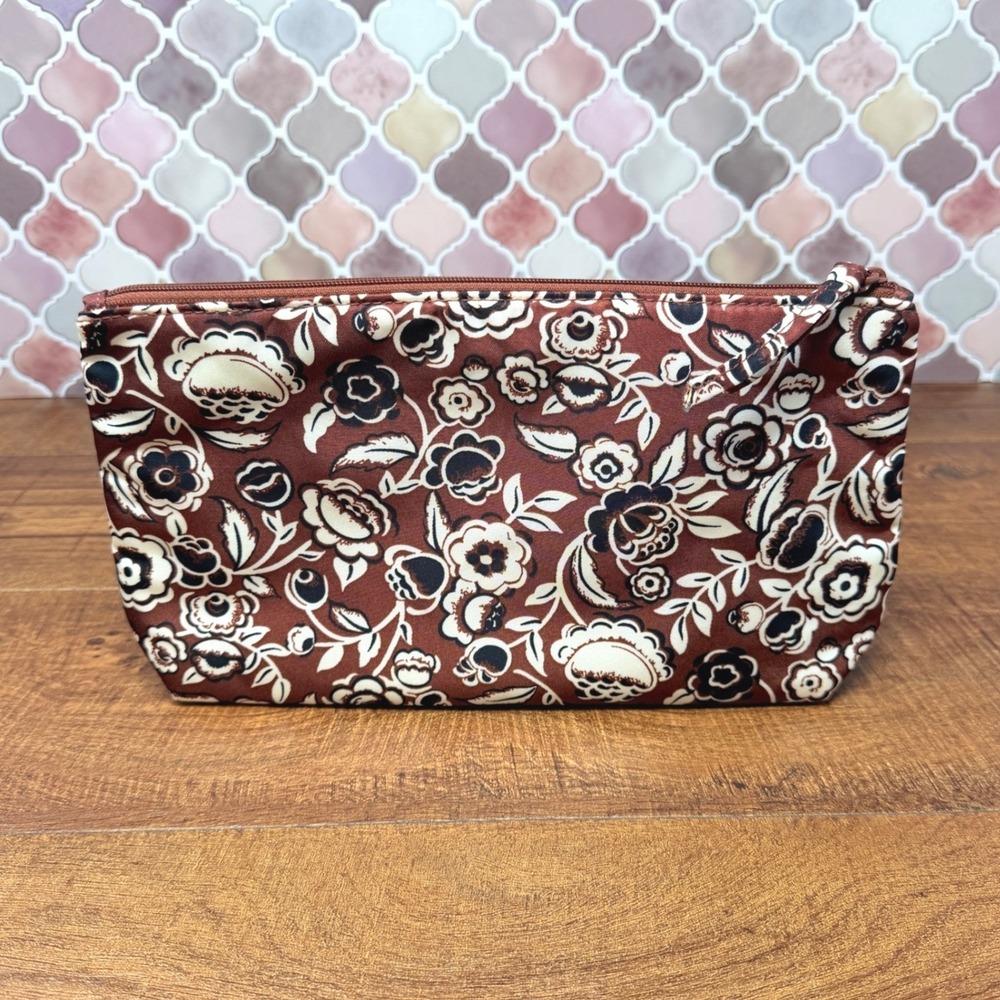 Vera Bradley Bubbly Flowers Cinnamon Medium Pouch